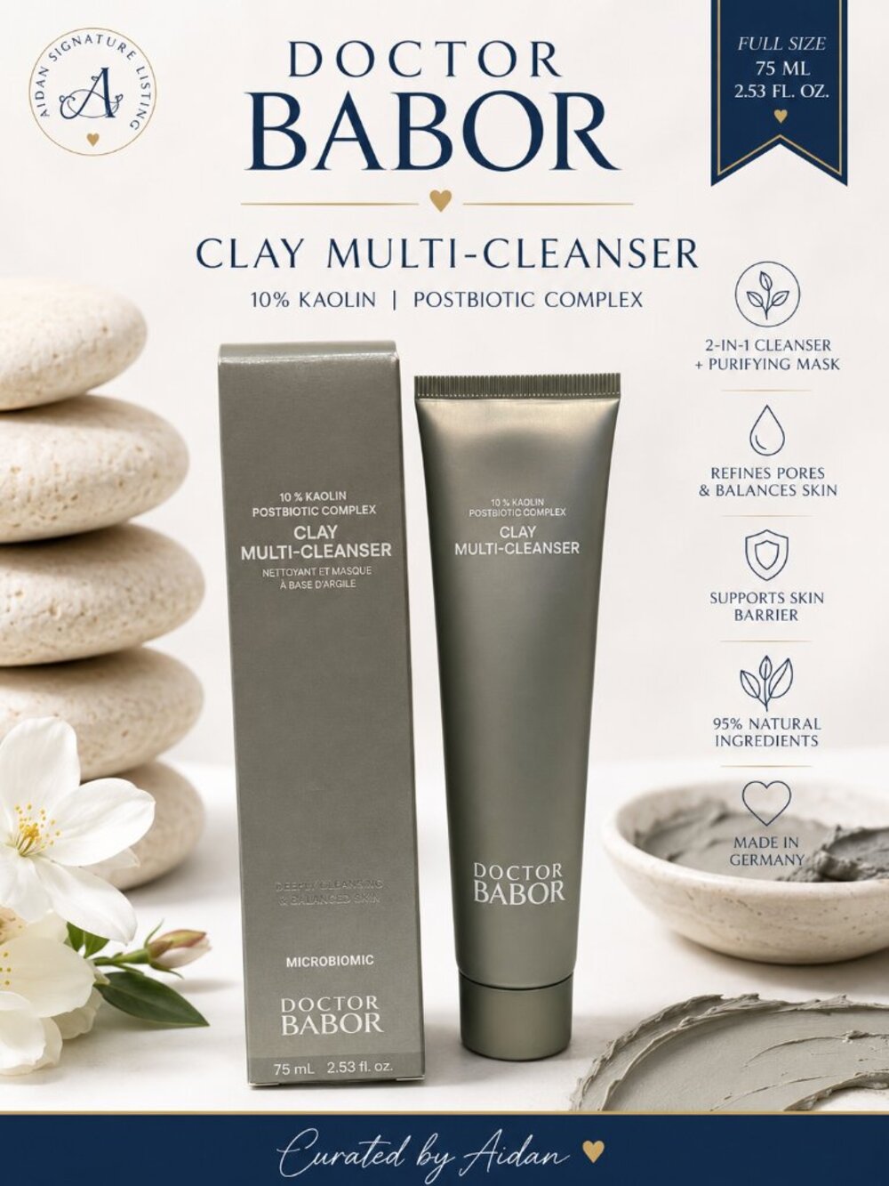 Doctor Babor 10% Kaolin Clay Multi-Cleanser & Purifying Mask 75ml NIB